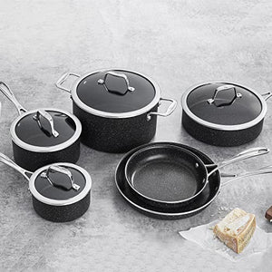 Henckels Capri Notte Granitium 10-piece Nonstick Cookware Set, Black