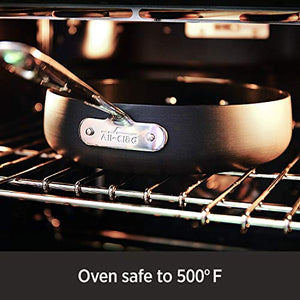 All-Clad E7852464 HA1 Hard Anodized Nonstick Dishwaher Safe PFOA Free Sauce Pan Cookware, 3.5-Quart, Black