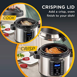 Crock-pot SCCPPA800-V1 Express Crisp 8-Quart Pressure Cooker Includes Air Fryer Lid, Stainless Steel