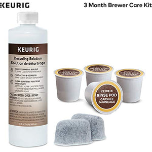 Keurig K-Supreme Plus SMART Coffee Maker, 78 Oz Removable Reservoir, Black Stainless Steel & 3-Month Brewer Maintenance Kit,Compatible Classic/1.0 & 2.0 K-Cup Coffee Makers, 7 Count