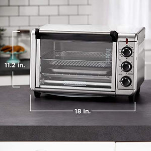 BLACK+DECKER Crisp 'N Bake Air Fry Toaster Oven, Stainless Steel, TO3215SS, 6 Slice