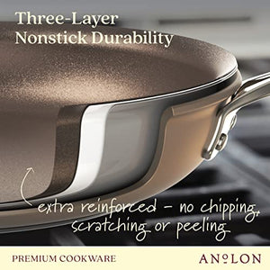 Anolon Ascend Hard Anodized Induction Nonstick Kitchen Cookware / Pots and Pans Set, Dishwasher Safe, 10 Piece - Bronze
