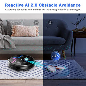 Teendow Lidar Robot Vacuum Multi-Floor Mapping Technology, Robotic Vacuum Cleaner with Laser Navigation, 2300Pa Strong Suction Cleaning, Wi-Fi Connected, for Pet Hair, Carpet, Hard Floor