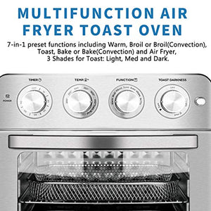 Schloß Air Fryer, 24Qt Toaster Oven, Multifunctional Convection Airfryer, Rotisserie & Dehydrator, 7 Presets Fry, Roast, Broil, Bake, Dehydrate, Reheat, Cooking Accessories Included, 1700W