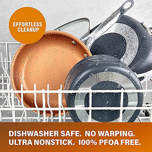 Gotham Steel 8-Piece Kitchen Set with Non-Stick Ti-Cerama Copper Coating by Chef Daniel Green - Includes Skillets, Fry Pans, Stock Pots and Sauce Pan