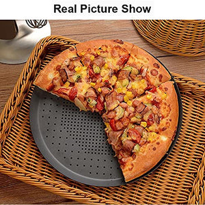 PDGJG Aluminium Hard Coating Non-Stick Pizza Pan Anodizing Perforated Aluminium Baking Pans Tool with Holes (Color : Black, Size : 6inch)