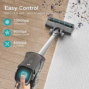 VIOMI Lightweight Cordless Vacuum Cleaner Up to 60 Mins Runtime, 23K Pa Powerful Stick Vacuum Cleaner Cordless with 2500 mAh Battery, 4 in 1 Wireless Vacuumcleaner for Pet Hair, Carpet and Hard Floor