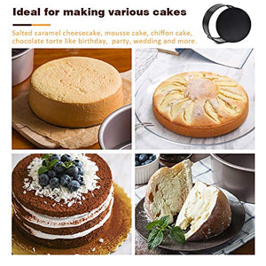 Springform Cheese Cake Pan Set, 7"/9.5"/11" Nonstick 3pcs Round Cake Pans, Removable Bottom Quick Release Latch Moulds for Birthday Cake ,Gift free 2 PCS Silicone Baking Gloves